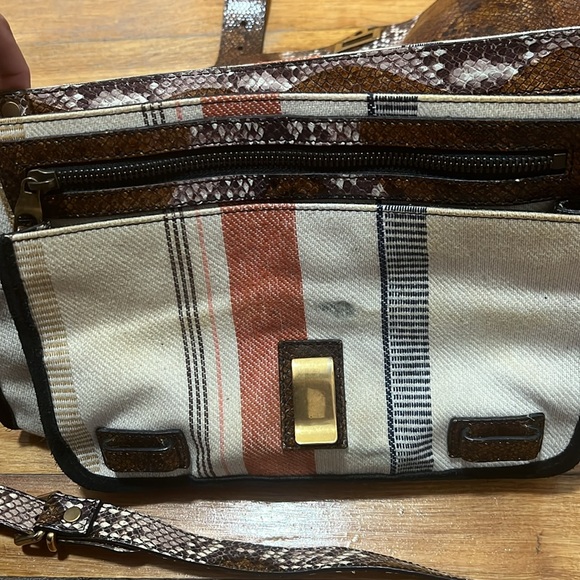 Proenza Schouler PS1 Medium Striped Canvas Leather Bag - Picture 10 of 12